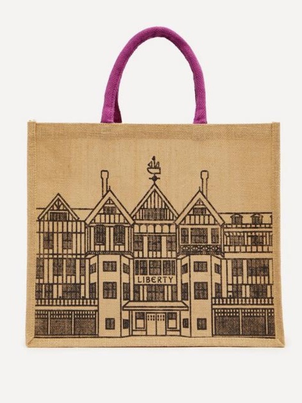 NWOT Liberty London Women’s Liberty Building Jute Tote Bag. - Picture 2 of 8